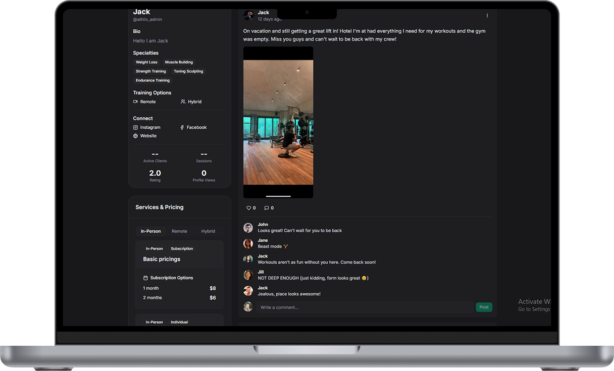 social feed interface